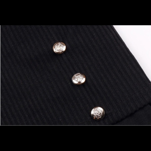 Off The Shoulder Button Bodycon Dress - Picture 6 of 9